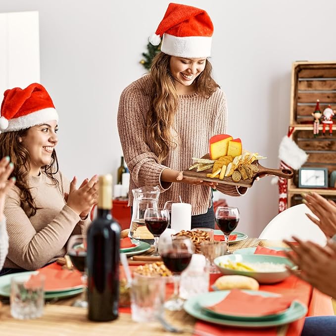 18 Pcs Christmas Gifts Bridal Shower Favor Acacia Wooden Square Cheese Board Gift Set With Knives, Mini Cutting Board Bulk Set, Tags and Boxes for Party Birthday