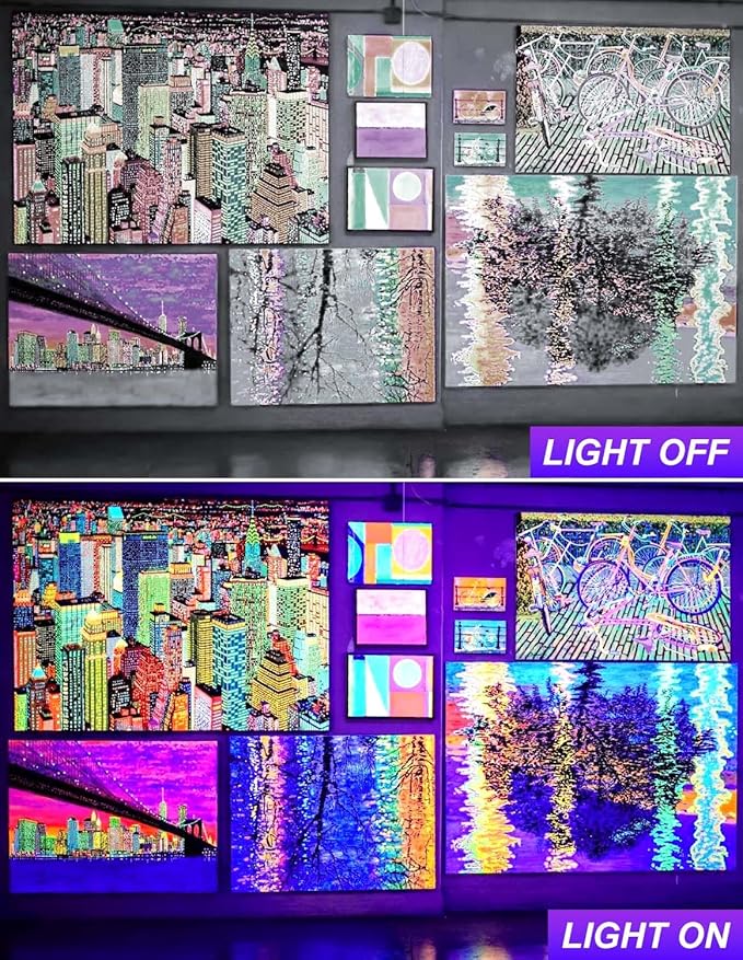 Outdoor Black Light Spotlight, LED Black Lights Waterproof Landscape Lights with US Plug for Glow Party Body Paint Fluorescent Poster Stage Lighting Yard Garden Halloween Decoration(4 Pack)