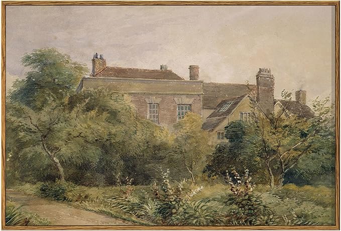 InSimSea Framed Canvas Wall Art Vintage Decor, Home Decor Classical Scenery Landscape Watercolor Paintings, Large Wall Decorations for Living Room Home Farmhouse Bathroom Decor, 16"x24"