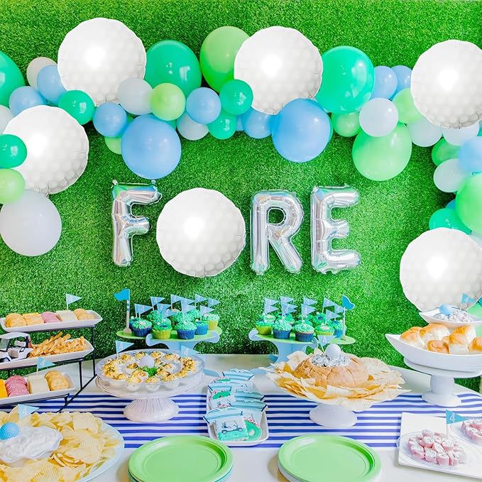 9PCS Golf Balloons - 18Inch Sports Aluminum Foil Balloons for Golf Themed Party Hole In One Birthday Sports Graduation Party Supplies
