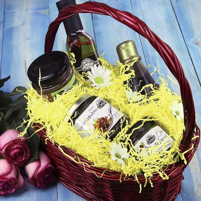 1 LB Light Yellow Crinkle Cut Paper Shred Filler Great for Gift Wrapping, Basket Filling, Birthday, Wedding, Halloween, Thanksgiving, Christmas Day, New Year Party Decorations Filling Supplies