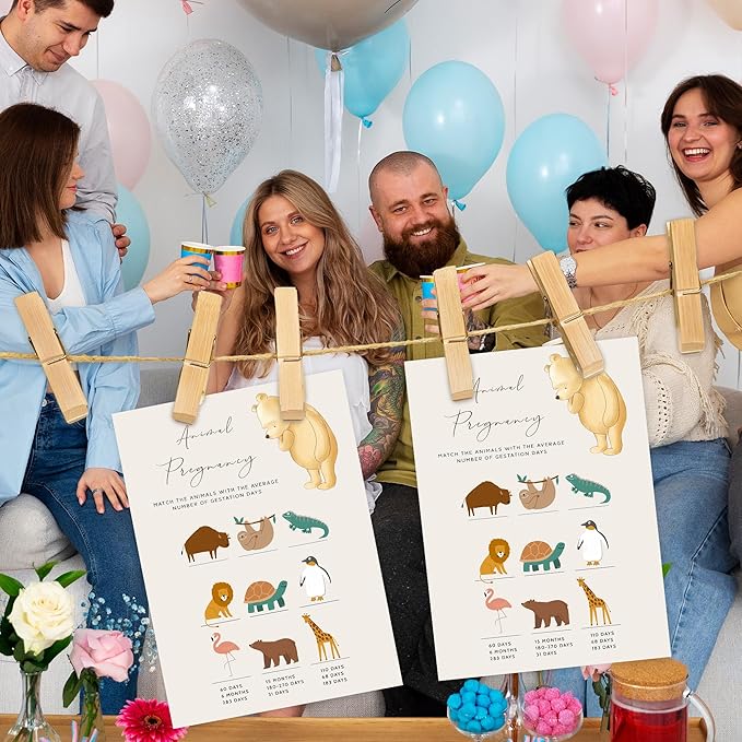 Winnie Baby Shower Games, Animal Pregnancy, Set of 30 Cards, Winnie The Pooh Party Favors, Baby Shower Party Games & Activities