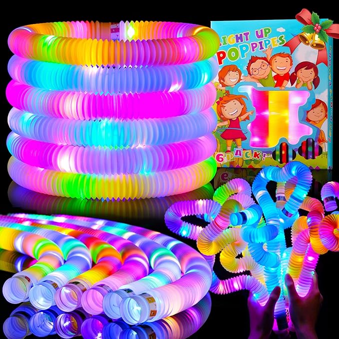 12 PCS Glow Sticks Pack, Glow in Dark Party Favor Supplies, Halloween Light Up Light up Bracelets Accessories for Toddlers, Neon Party Decorations for New Years Eve Birthday Camping