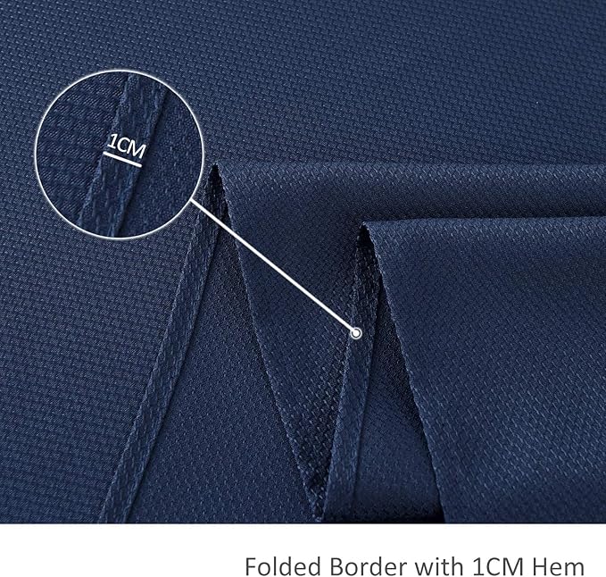 maxmill Square Jacquard Tablecloth Water Resistance Antiwrinkle Spill Proof Textured Table Cloth, Soft Fabric Table Cover for Buffet Banquet Parties Event Holiday Dinner, 70 x 70 Inch, Navy Blue