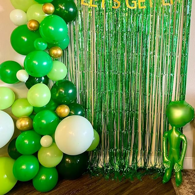 Green and Gold Balloons, 60 pcs 12 inch Different Shades Green and Metallic Gold Balloons, Helium Latex Balloon Set for Jungle Safari Birthday, Graduation, Wedding, St. Patrick’s Day Party Decoration