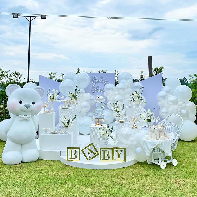 Pearl White Balloons, 12 Inch 30 Pcs Bright Royal Clear Latex Balloons for Arch Helium Birthday Wedding Baby Shower Anniversary Party Decorations