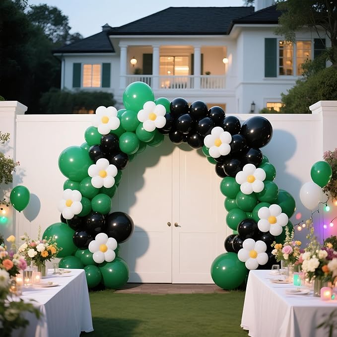 Black Balloons 145pcs Different Sizes 5in 10in 12in 18in Shiny Metallic Black Latex Balloon Arch Kit Garland for Graduation Halloween Baby Shower Birthday Party Decoration