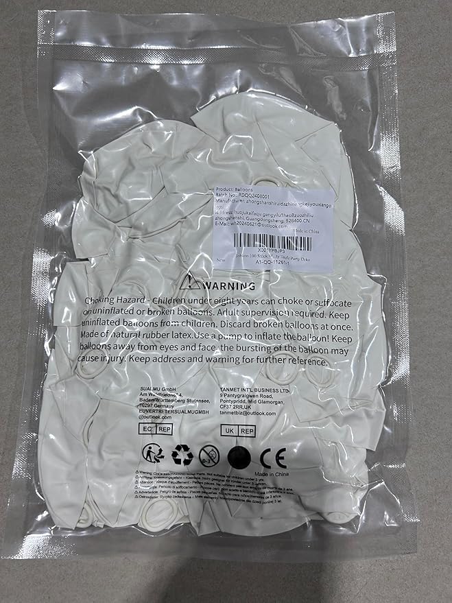 White Balloons, 30pcs - 12inch, White Matte Latex Balloons for Arch, Garland, Bouquet, Party Decorations, BLSR010