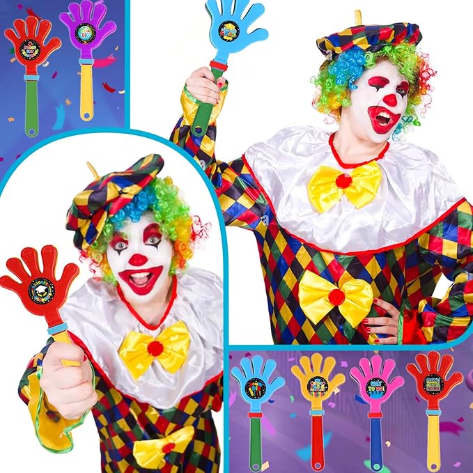24Pcs Kindergarten Graduation 2025 Hand Clappers Noisemakers, 7.5 Inch Plastic Graduation Noise Makers with Stickers for Graduation Celebrations Birthday Gift, Classroom Prizes and Supplies