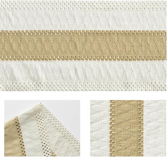 Artoid Mode Burlap Brown Farmhouse Rustic Table Runner, Seasonal Holiday Hollow Kitchen Dining Table Decoration for Home Party Decor 12x72 Inch