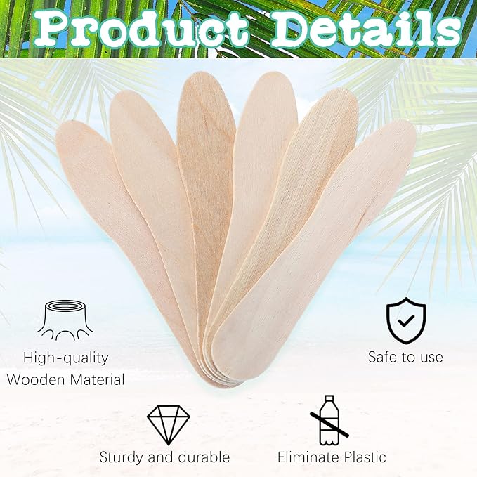 Nuogo 1500 Pcs Wooden Ice Cream Sample Spoons Bulk Disposable Honey Gelato Tasting Sticks Cutlery Mini Wood Chocolate Hot Cocoa Essential Small Wedding Dessert Spoon for Eating Sampling Craft 3 Inches