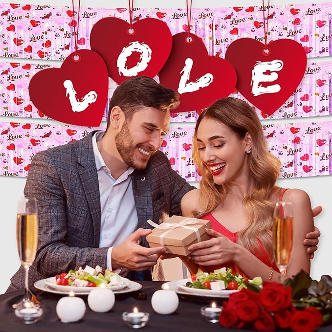 6 Pack 10 Feet Love Pink Wave Foil Fringe Garland Metallic Tinsel Streamers Banner Wall Hanging Curtain Backdrop for Parade Floats, Mother's Day, Easter, Wedding, Birthday Party Decoration