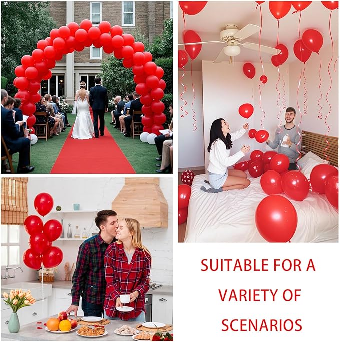 Red Balloons Red Birthday Decorations 30 Pack 18 inch Round Latex Balloons for Wedding Anniversary Birthday Valentine's 4th of July Independence Memorial Day Patriotic Party Decorations