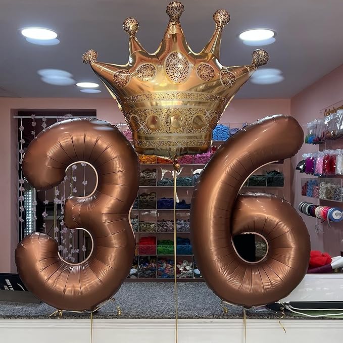 10 Balloon Number, Coffee Brown Number 10th Birthday Balloons 40 Inch, 10 Years Old Coffee Brown Birthday Decorations for Boys Girls, 10th Anniversary Decorations