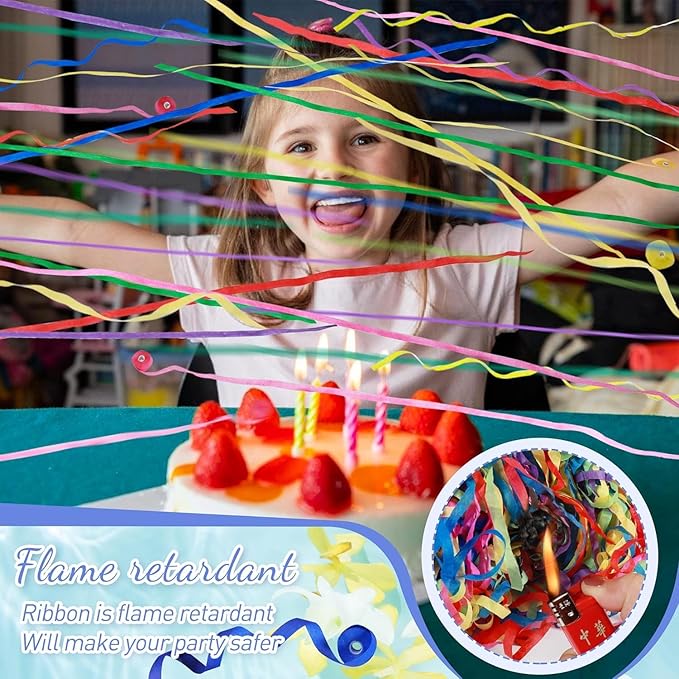 No Mess Streamers Poppers,36Pack Colorful Party Favors Confetti Shooters,Wedding,nye,School Opening,Graduation,Retirement Party (blue multicolor 36pack)