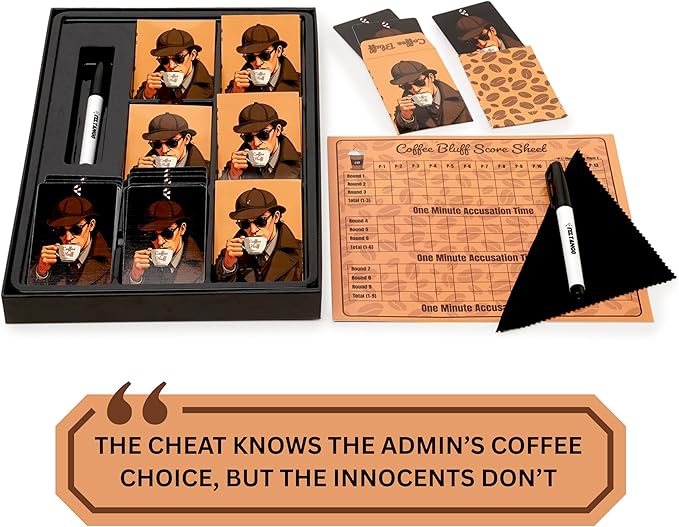 Coffee Bluff, Friends and Family game night companion, Card Games for Adults, party games, Family Board Games for Kids and Adults, Adult Games for Game Night, Brain games for adults, Family games