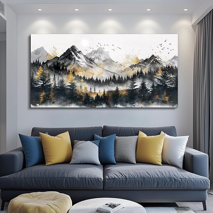 FUHAIHUA Canvas Wall Art For Living Room Large Wall Decorations For Office Bedroom Walls Mural Forest Mountain Landscape Paintings Abstract Wall Pictures Artwork Aesthetic Room Home Decor 30x60 In