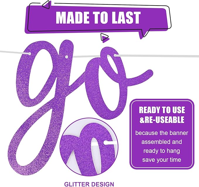 Purple Go Shawty It's Your Birthday Banner Balloons Set, Glitter Happy Birthday Banner with Purple Silver Confetti Balloon Star Foil Balloon for Girls Women Hip Hop Rap Theme Birthday Party Decoration