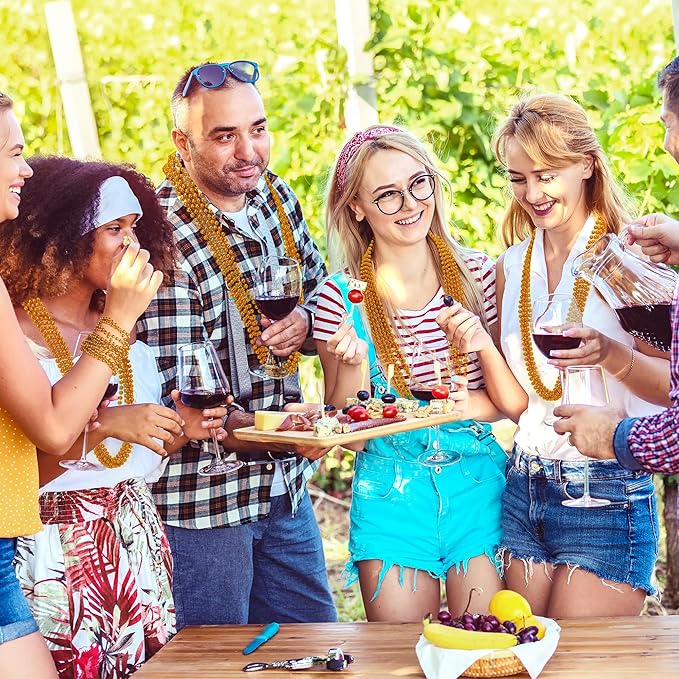 200PCS Bead Necklace, Orange Bead Necklaces Party Favors, 33" Round Beads Halloween Necklaces Bulk, Festival Parade Throw Accessories for Mardi Gras Halloween Wedding Celebrations Decorations