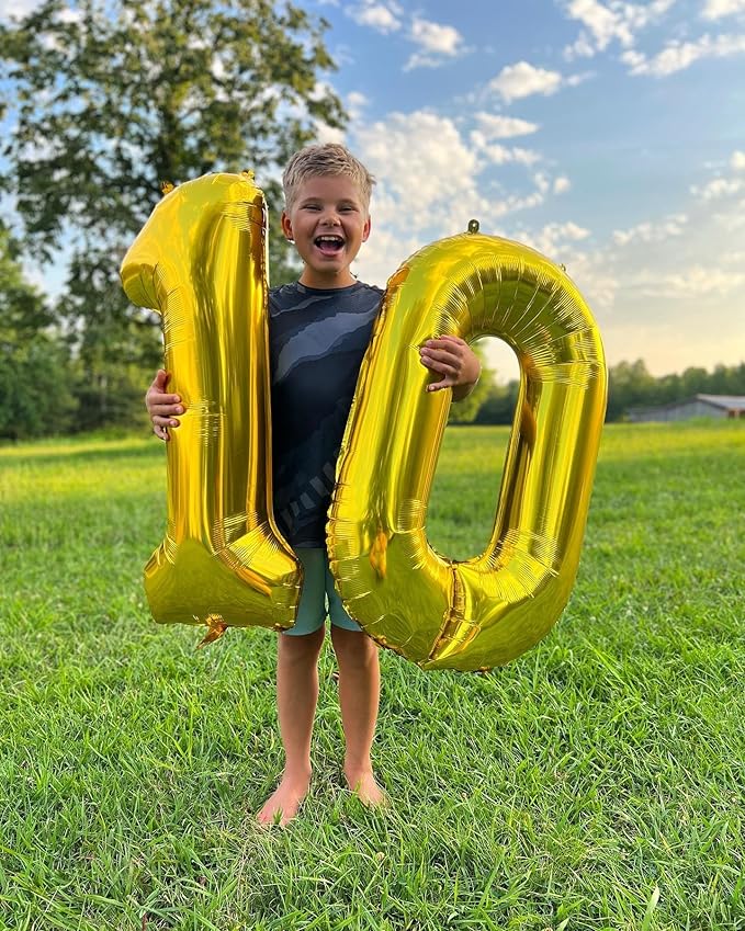 Gold Number 13 Balloon 40 Inch, 13th Birthday Party Decorations for Children, Giant 13 Foil Balloon for Party Supplies