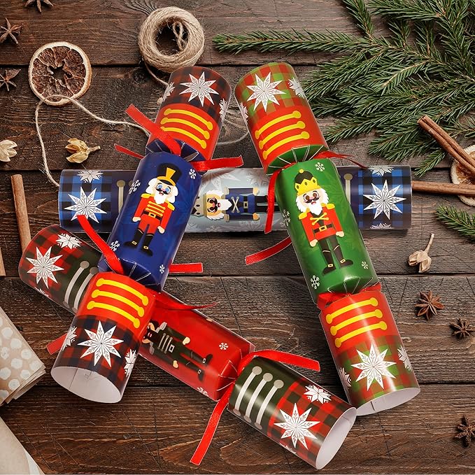 JOYIN 8 Pack Christmas Party Favor Non-Snap Nutcrackers Design Party Table Favors with Holiday Party Favor Supplies for Kids and Adults, Christmas Parties, Dinners and Holidays