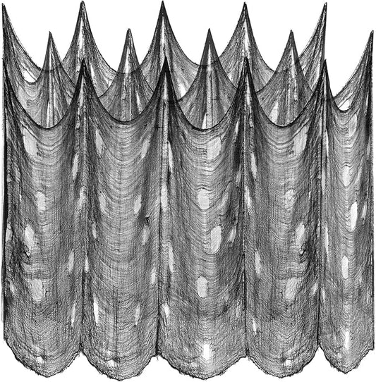 ZeeDix Halloween Black Creepy Cloth 79 x 800in Giant Spooky Cheesecloth Scary Gauze Cloth for Halloween Party Supplies Haunted Houses Decoration Outdoor Yard Home Wall Doorways Decor