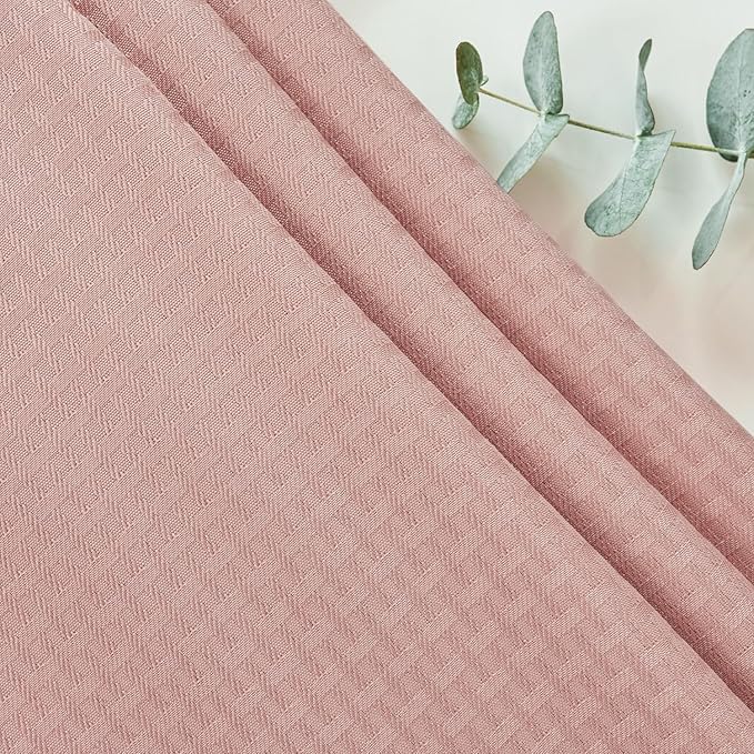 maxmill Rectangle Tablecloth Weaved Pattern Waterproof Spillproof Wrinkle Free Table Cloth, Kitchen Dining Tabletop Decoration, Fabric Table Cover for Holiday Parties, 52 x 108 Inch, Pale Blush