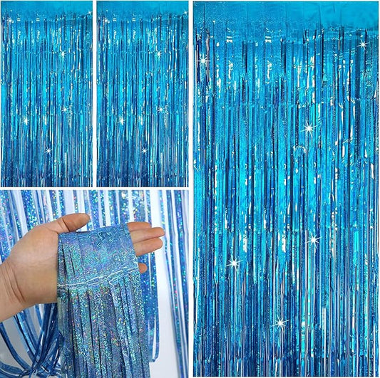 Party Backdrop Curtains Metallic Tinsel Foil Fringe Curtains Party Photo Backdrop Party Streamers for Party Birthday Graduation New Year Eve Bachelorette Decorations Wedding Decor