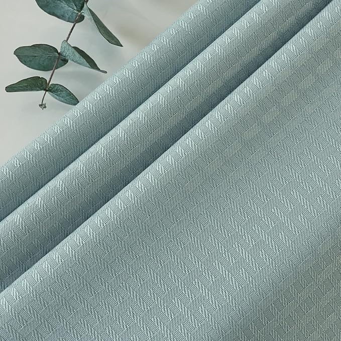maxmill Tablecloth Weaved Texture Stain Resistant Waterproof, Wrinkle Resistant Washable Table Cloth, Fabric Table Cover for Dining Room, Indoor Outdoor Use, Rectangle 70 x 120 Inch, Dusty Blue