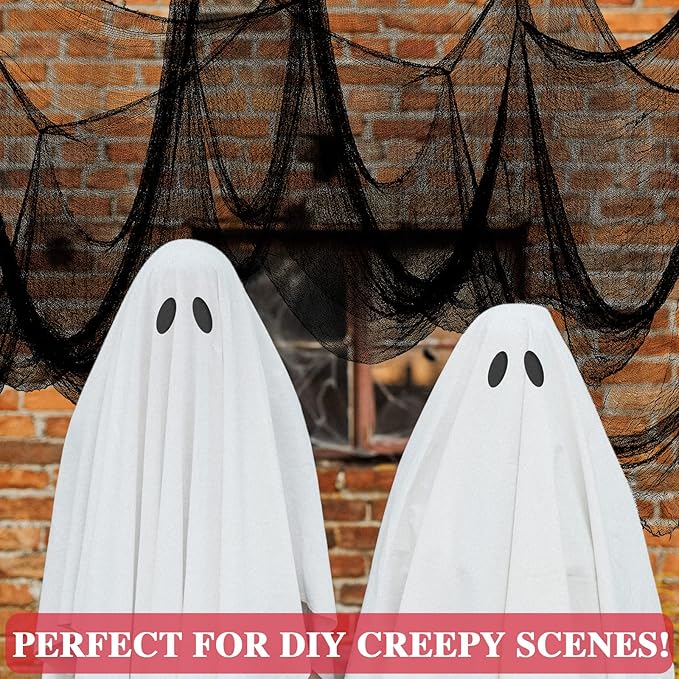 ZeeDix 6 Pack Halloween Creepy Cloth 30 x 75 Inch Halloween Decoration Spooky Scary Gauze Cloth for Party Supplies Outdoor Yard Home Doorways(6 Colors)