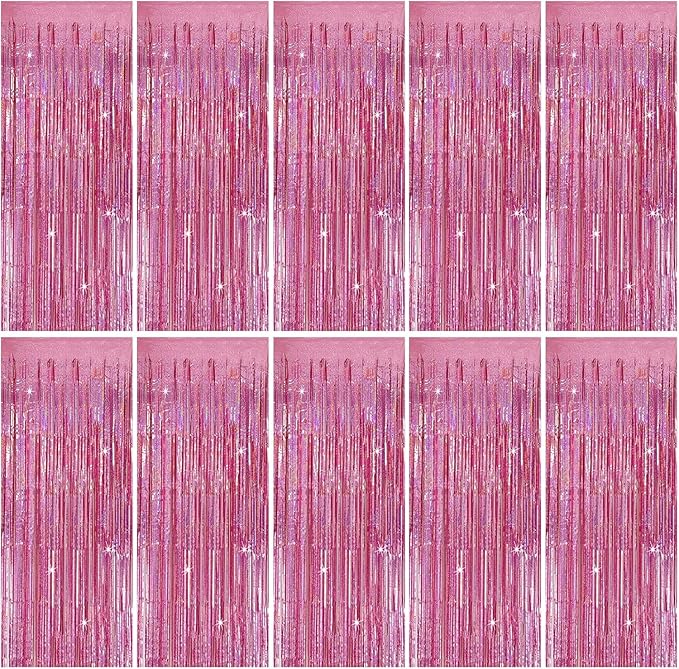 Party Backdrop Curtains Metallic Tinsel Foil Fringe Curtains Party Photo Backdrop Party Streamers for Party Birthday Graduation New Year Eve Bachelorette Decorations Wedding Decor