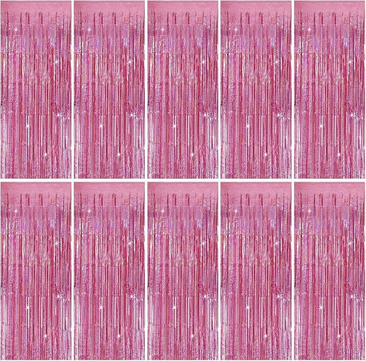 Party Backdrop Curtains Metallic Tinsel Foil Fringe Curtains Party Photo Backdrop Party Streamers for Party Birthday Graduation New Year Eve Bachelorette Decorations Wedding Decor