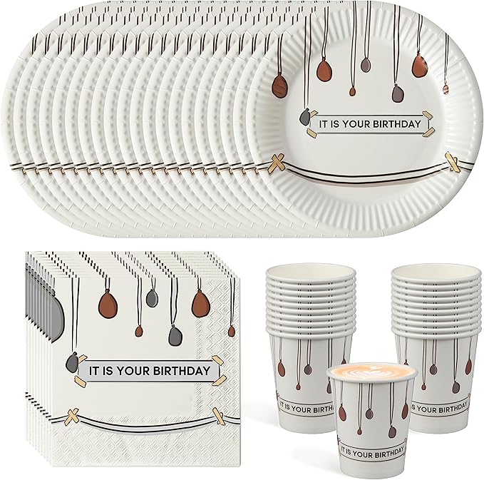 60 PCS It Is Your Birthday Disposable Birthday Party Supplies Set, The Office Merchandise Party Decoration Paper Cups, Plates and Napkins for The Office TV Show Fans Family, Friends and Coworkers