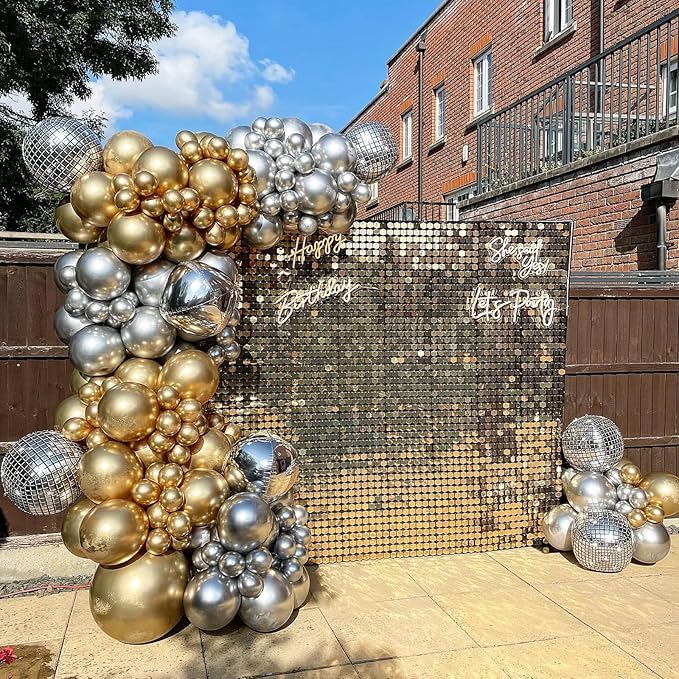 Metallic Silver Balloons - 50pcs, 12 Inch Chrome Silver Latex Balloons for Birthday, Graduation, Anniversary, Wedding & Party Decorations