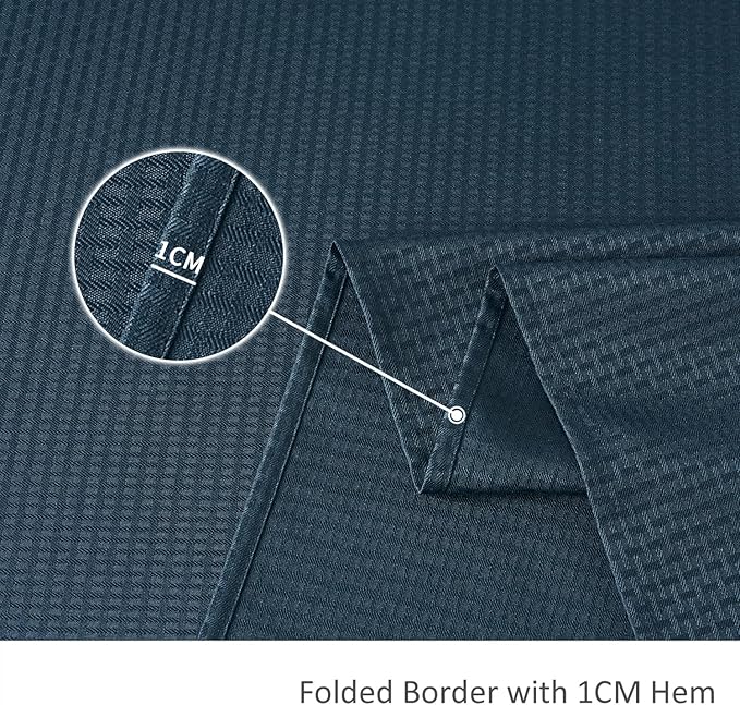 maxmill Rectangle Tablecloth Weaved Pattern Waterproof Spillproof Wrinkle Free Table Cloth, Kitchen Dining Tabletop Decoration, Fabric Table Cover for Holiday Parties, 52 x 108 Inch, Navy Blue