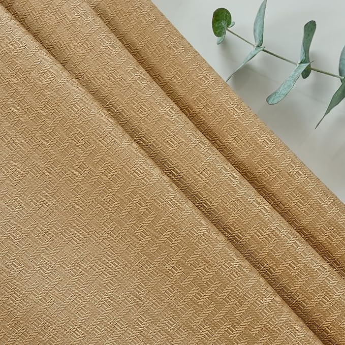 maxmill Rectangle Tablecloth Weaved Pattern Waterproof Spillproof Wrinkle Free Table Cloth, Kitchen Dining Tabletop Decoration, Fabric Table Cover for Holiday Parties, 52 x 70 Inch, Beige