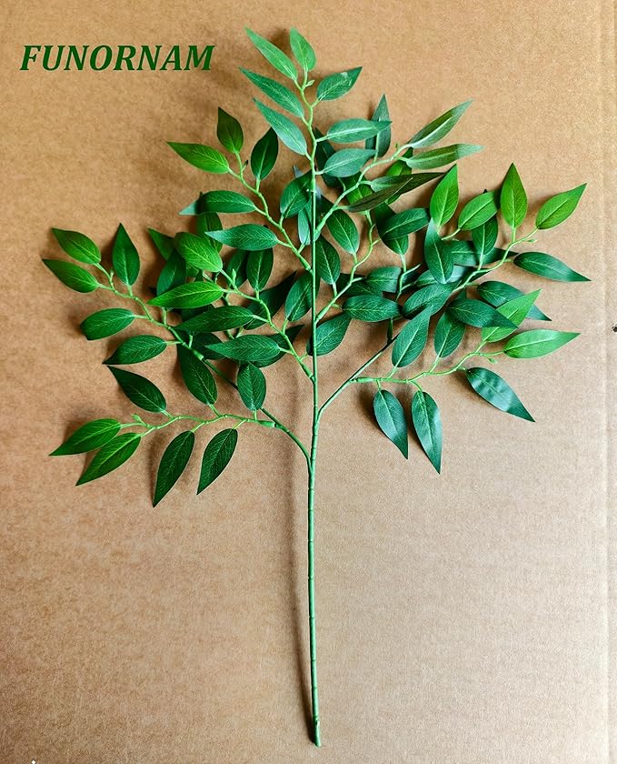 18Pcs Italian Ruscus Greenery Stems 26" Artificial Silk Greenery Leaves for DIY Wedding Arch Bouquet Filler Table Centerpieces Home Indoor Decor