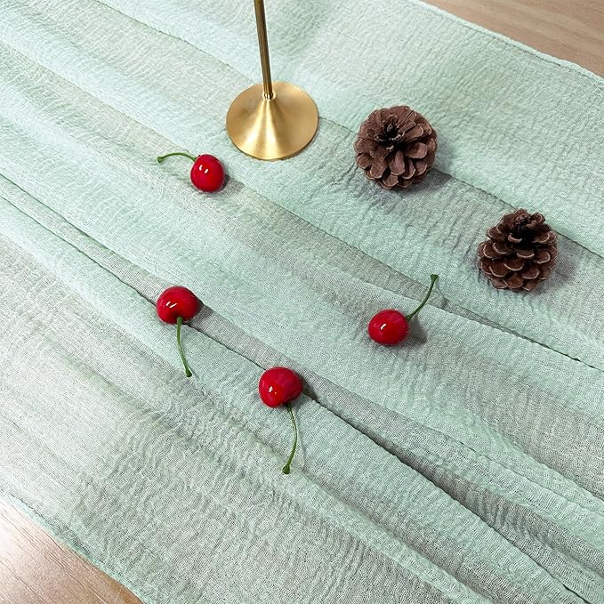 Baby Shower Party Decorations Kit Welcome Baby Heart Burlap Banner with Sage Green Tissue Flowers Pom Pom Felt Swirl Cheesecloth Table Runner Balloons for Neutral Party Decorations Supplies