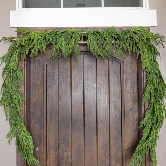 VILLAGE LIGHTING COMPANY [Front Door Garland Hanger] - Adjustable to Different Door Widths | Heavy-Duty Cast Iron | Decorative Christmas and Holiday Decor | No Nails, Screws, or Damage