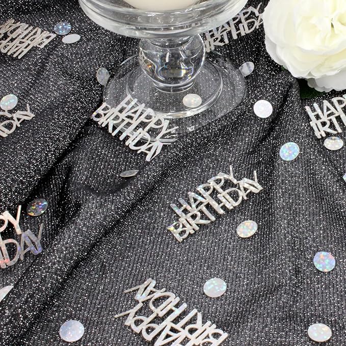 Birthday Confetti - Glitter Happy Birthday Table Decorations, 270 PCS Iridescent Holographic Party Decorations