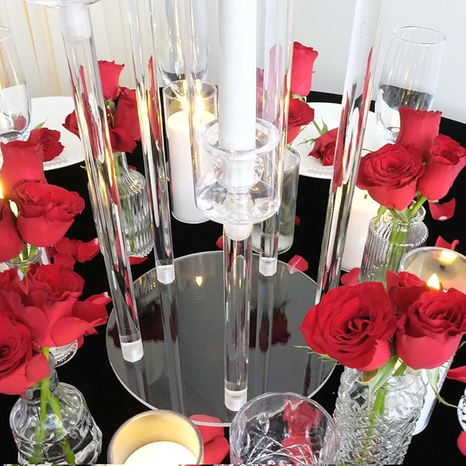 42.5inch 1pc Acrylic Candelabra Centerpieces for Tables 5 Arms Wedding centerpieces for Decorations