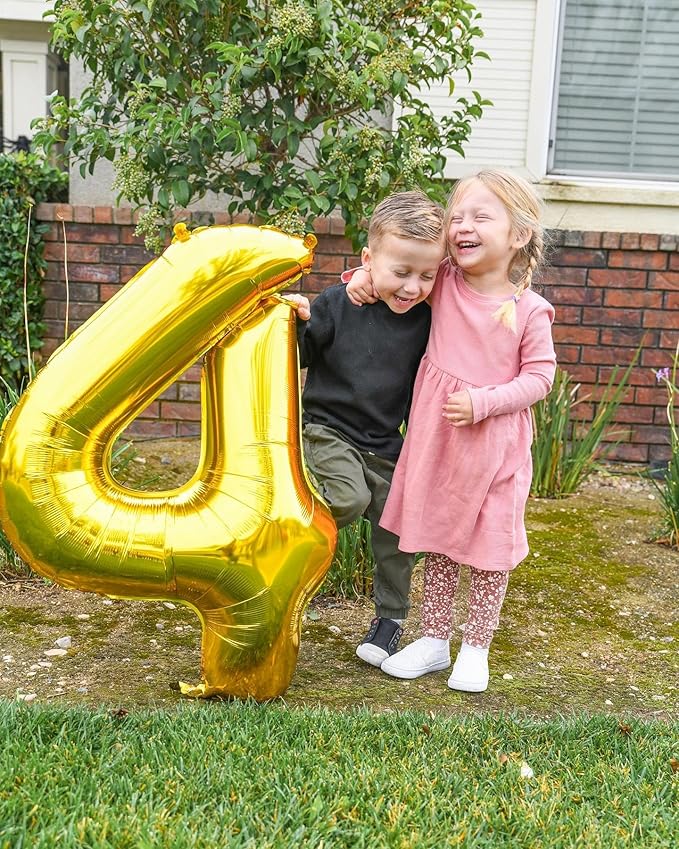Gold Number 10 Balloon 40 Inch, 10th Birthday Party Decorations for Children, Giant 10 Foil Balloon for Party Supplies