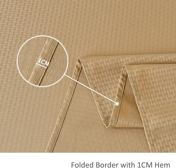 maxmill Rectangle Tablecloth Weaved Pattern Waterproof Spillproof Wrinkle Free Table Cloth, Kitchen Dining Tabletop Decoration, Fabric Table Cover for Holiday Parties, 52 x 70 Inch, Beige