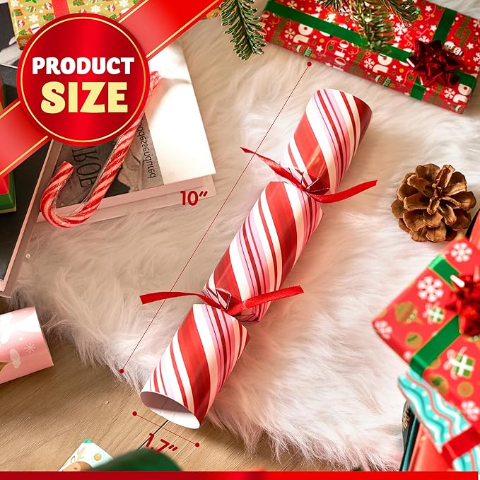 JOYIN 10 Pack Christmas No-Snap Party Favor, Xmas Table Favor Includes Party Hat, Jokes & Gifts, Christmas Table Decorations for Holiday Dinner Traditions Party Supplies, Stocking Stuffers for Kids