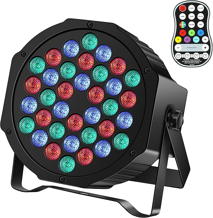 Rechargeable Stage Par Lights U`King RGB 36 LED Battery Powered Par Wireless Uplights with DMX and Remote Control Uplighting Light for DJ Disco Events Wedding Birthday Party Indoor Live Show Bar