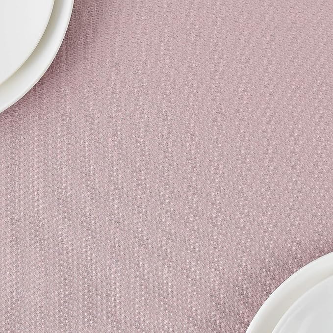 maxmill 2 Pack Rectangle 52 x 70 Inch, Dusty Pink Textured Tablecloth Waterproof Spillproof Wrinkle Free Table Cloth for Kitchen Dining Decoration, Fabric Table Cover for Outdoor and Indoor Use