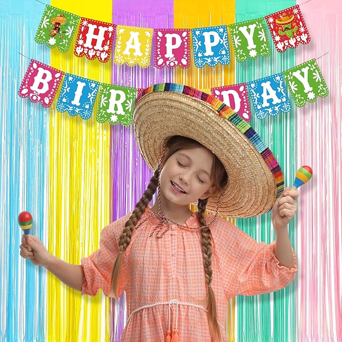 BRAVESHINE Tinsel Foil Fringe Curtains - 2Pcs 3.2x8.2ft Pastel Colourful Photo Backdrop for Christmas New Years Princess Birthdays Easter Bunny Bridal Shower Fairy Kids Candy Donuts Party Decorations